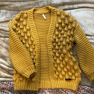 Chunky knit yellow sweater